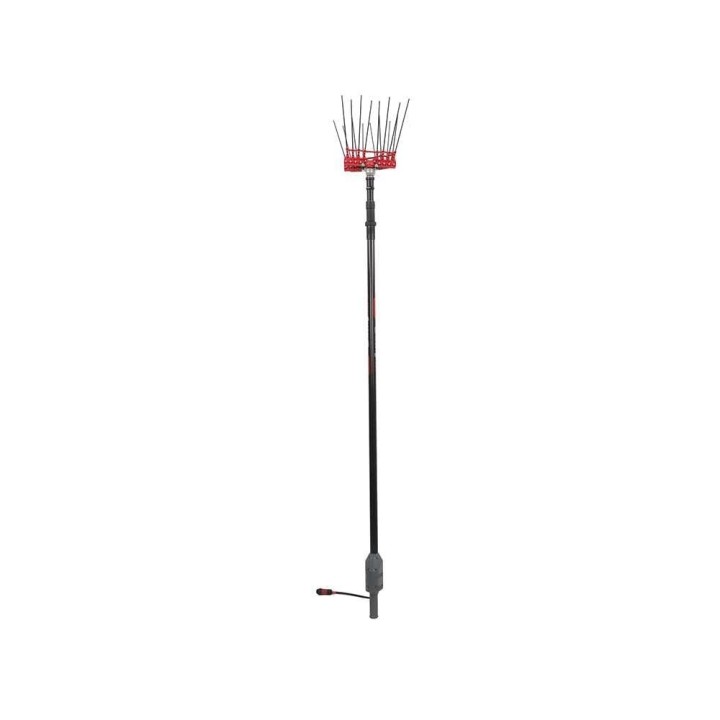 Lisam Swing 36V oliivinkorjuukampa, 8 + 8 hiilikuitupiikkiä, teleskooppivarsi 220–300 cm
