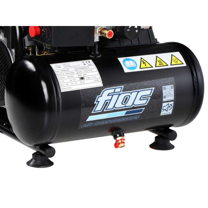 FIAC SUPERSILENT 6/1 öljytön kompressori, 1 HP, 6 l, 8 bar