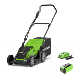 Greenworks G40LM35K2 akkuruohonleikkuri 40 V 35 cm 2 Ah siirtosäiliöllä