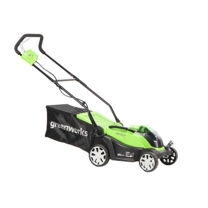 Greenworks G40LM35K2 akkuruohonleikkuri, 40 V, 35 cm, 2 Ah siirtosäiliöllä