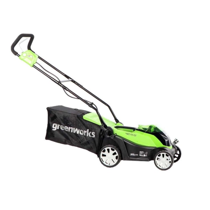 Greenworks G40LM35K2 akkuruohonleikkuri, 40 V, 35 cm, 2 Ah siirtosäiliöllä