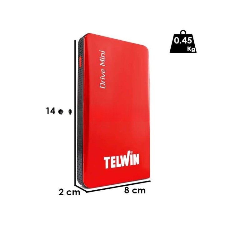 Telwin Drive Mini monitoimikäynnistin ja varavirtalähde, 12 V, 1 000 A, 6 500 mAh