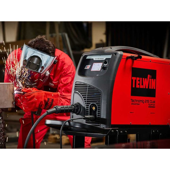 Telwin Technomig 215 Dual Synergic moniprosessi-invertteri, MIG-MAG, MMA, TIG, 20–220 A