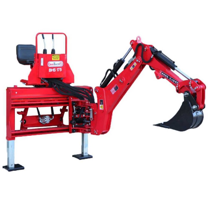 GeoTech Pro BHS 175 -kaivulaite traktoriin, hydraulinen sivusiirto, 30–45 HP