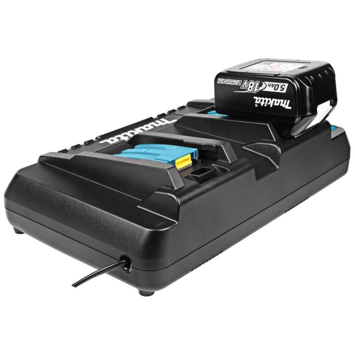 Makita DC18RD kaksoislaturi LXT-akuille, 14,4 V ja 18 V