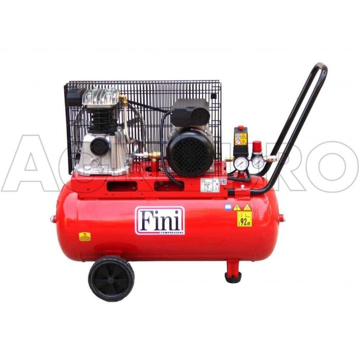 Fini MK 102 N 50 2M hihnakäyttöinen kompressori, 2 HP, 50 l, 10 bar