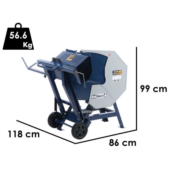 BullMach ENIO 5200 sähköinen pyörösahapukki tukkien katkaisuun, 3 000 W, 230 V