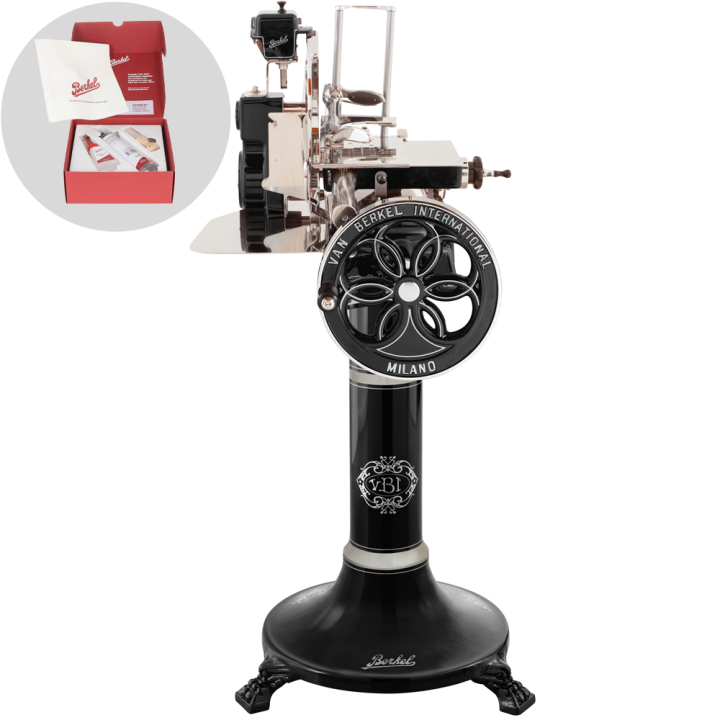 Berkel B114 Nero vauhtipyöräkäyttöinen viipalointikone jalusta 319 mm n terä