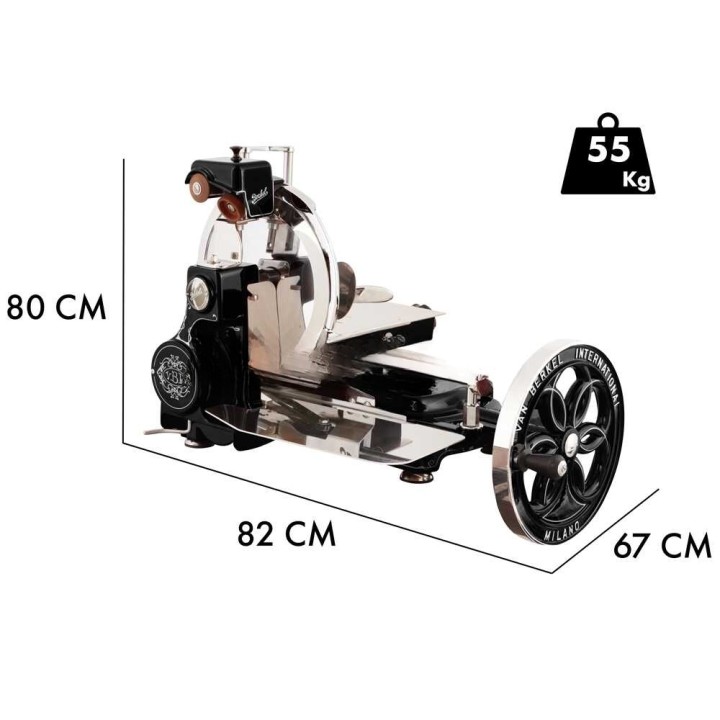 Berkel B114 Nero vauhtipyöräkäyttöinen viipalointikone, jalusta, 319 mm:n terä
