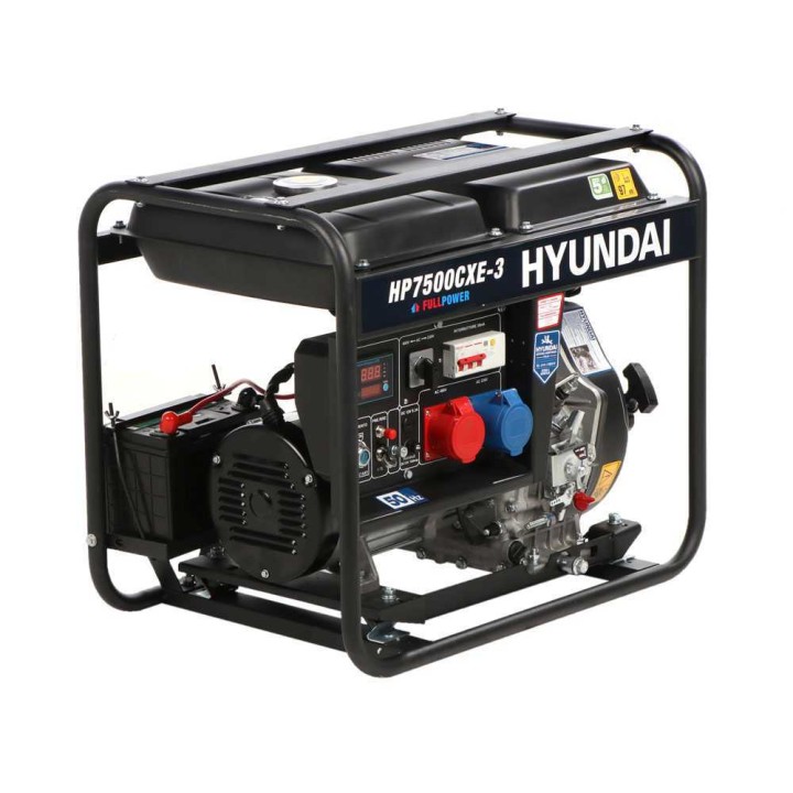 Hyundai HP7500CXE-3 dieselgeneraattori, 4,5 kW, 5,2 kW, yksi- ja kolmivaihe