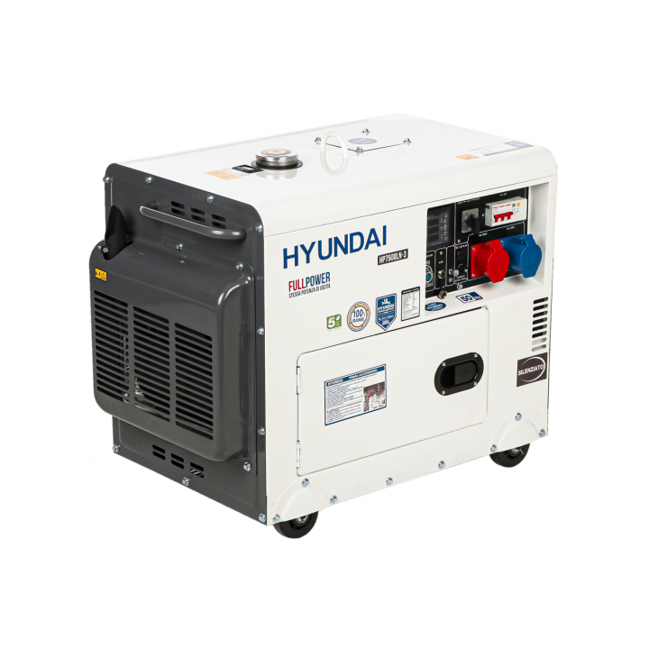 Hyundai HP7500LN 3 dieselgeneraattori FullPower 5 5 kW AVR sähkökäynnistys