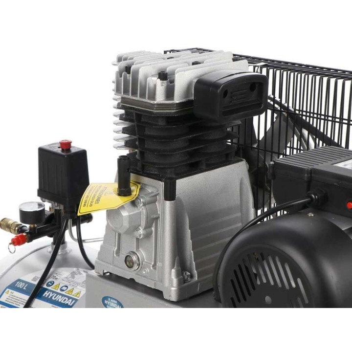 Hyundai MB2065/100L hihnavetoinen kompressori, 3 HP, 100 l, 8 bar