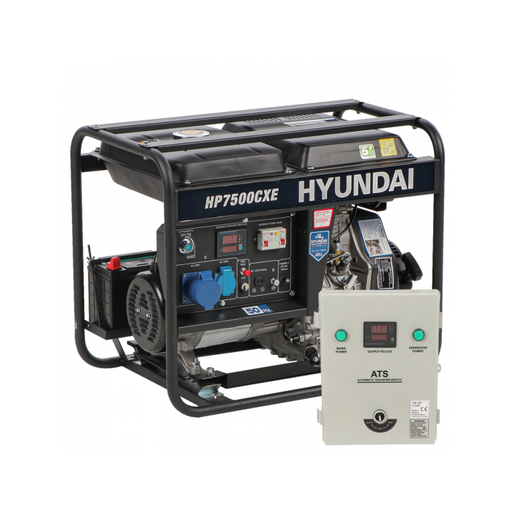 Hyundai HP7500CXE dieselgeneraattori 4 5 kW 5 2 kW ATS