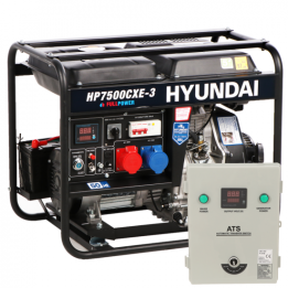 Hyundai HP7500CXE 3 dieselgeneraattori 5 2 kW 4 5 kW jatkuva teho ATS