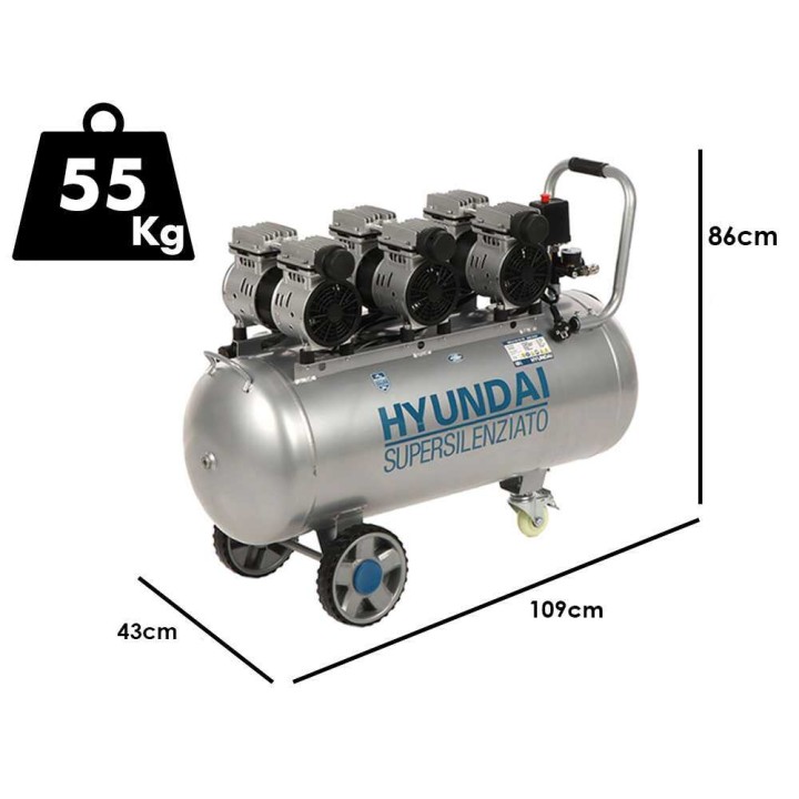 Hyundai 3X4J-750-100L öljytön sähkökompressori 100 l, 8 bar
