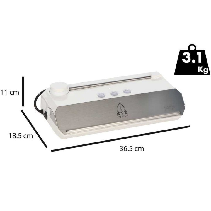 Tre Spade Takaje tyhjiöpakkauslaite, 33 cm, 200 W, valkoinen