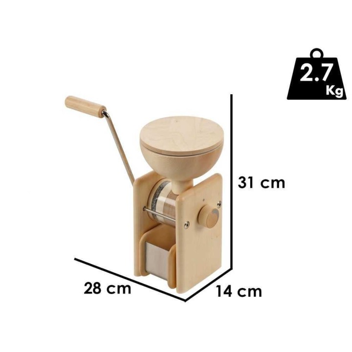 Komo HAND MILL käsikäyttöinen kivimylly, massiivivaahtera, 50 g/min