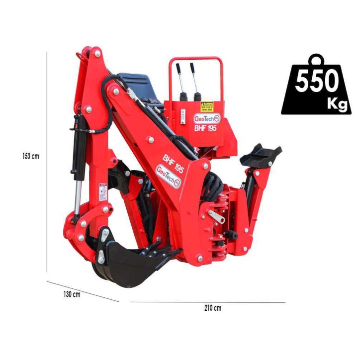GeoTech Pro BHF 195 kaivurilaite traktoriin, 30–45 HP, teräs, 30 cm, 1 100 kg