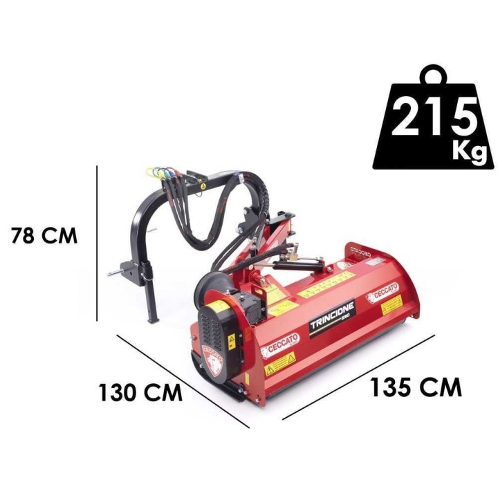 Ceccato Trincione 290 Argini 1200 sivulle siirtyvä traktorileikkuri, vasaraterät, 120 cm