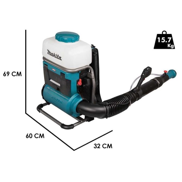 Makita PM001GL202 akkukäyttöinen reppusumutin, 15 l, 40 V, 2 × 8 Ah