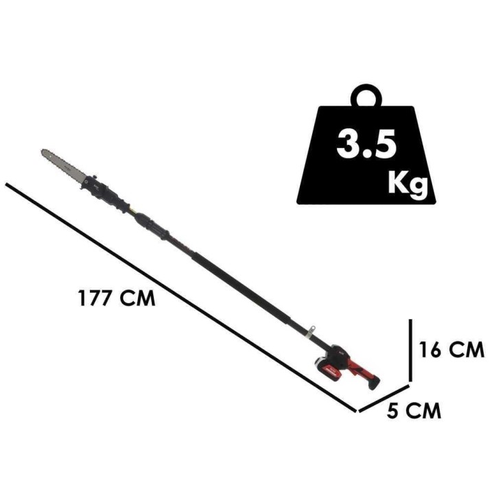Blue Bird PCS 22-10 akkukäyttöinen teleskooppioksasaha, 450 W, 2 × 21 V 5 Ah