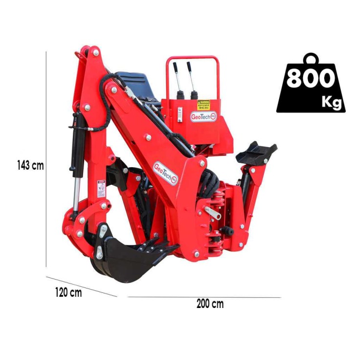 GeoTech Pro BHF 225 -kaivurilaite traktoriin, 225 cm, 40 cm kauha