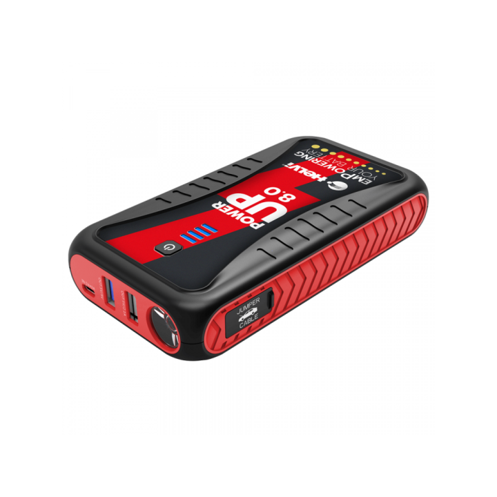 Helvi Power Up 8.0 kannettava 12 V käynnistin ja virtapankki, 8 000 mAh
