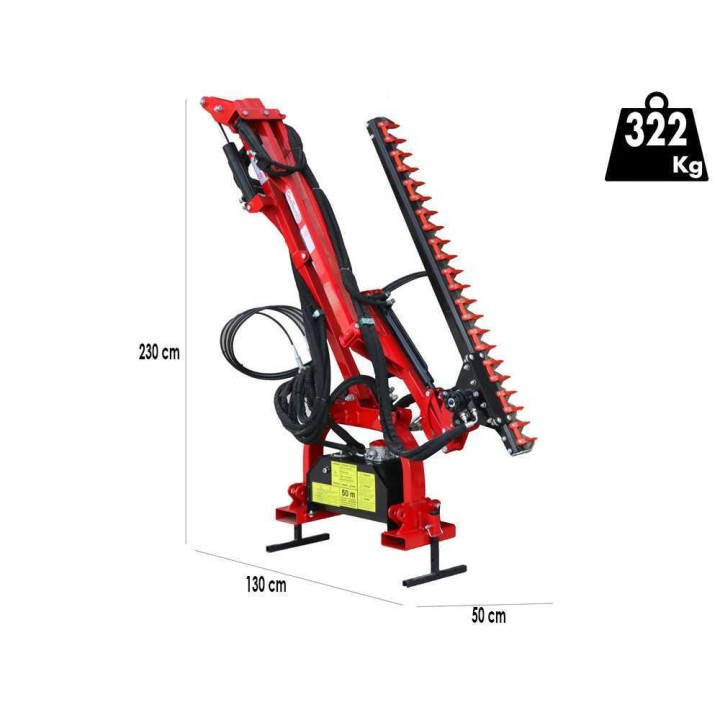 GeoTech Pro THT 175 traktorikäyttöinen pensasleikkurivarsi, 175 cm
