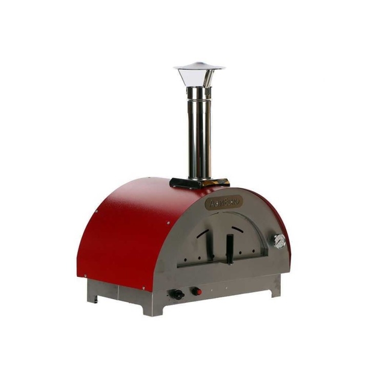 Kaasupizzauuni ulkokäyttöön, punainen, 1 pizza, 7 kW