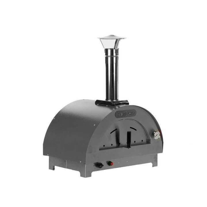 Hybrid antrasiitti ulkopizzauuni kaasulle ja puulle, 1 pizza, 7 kW
