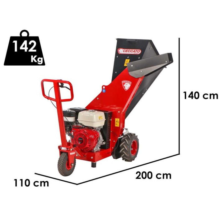 Ceccato Tritone Maxi GX 390 vetävä biotriturijyrsin, 13 HP, 70 mm