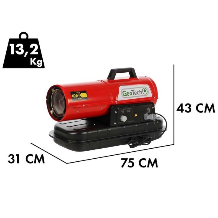 GeoTech DH 1000 dieselkäyttöinen kuumailmageneraattori, 10 kW, 450 m³/h