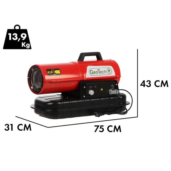 GeoTech DH 2000 dieselkäyttöinen lämminilmageneraattori, 20 kW, 230 V