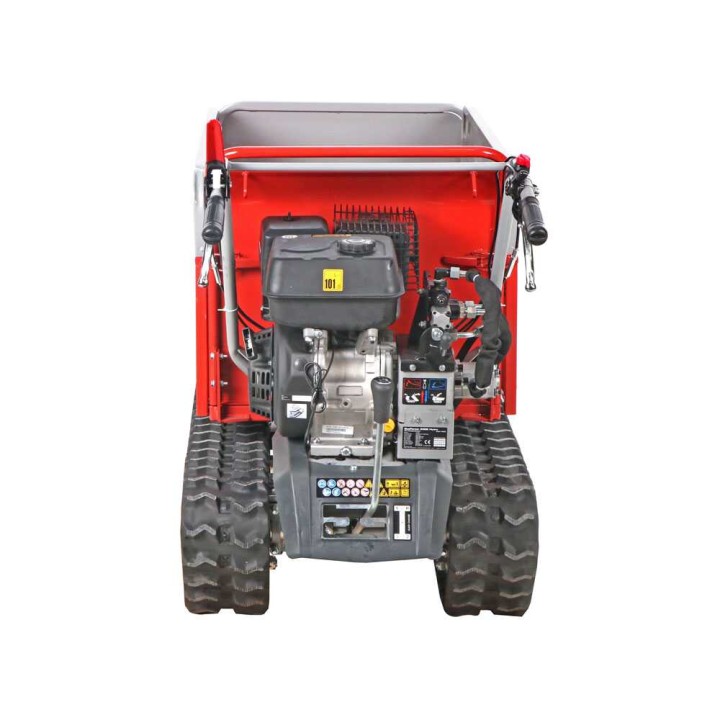 GeoPorter 630E Hydro telaketjukuljetin, jatkettava hydraulisesti kipattava lava, 600 kg, 9 HP