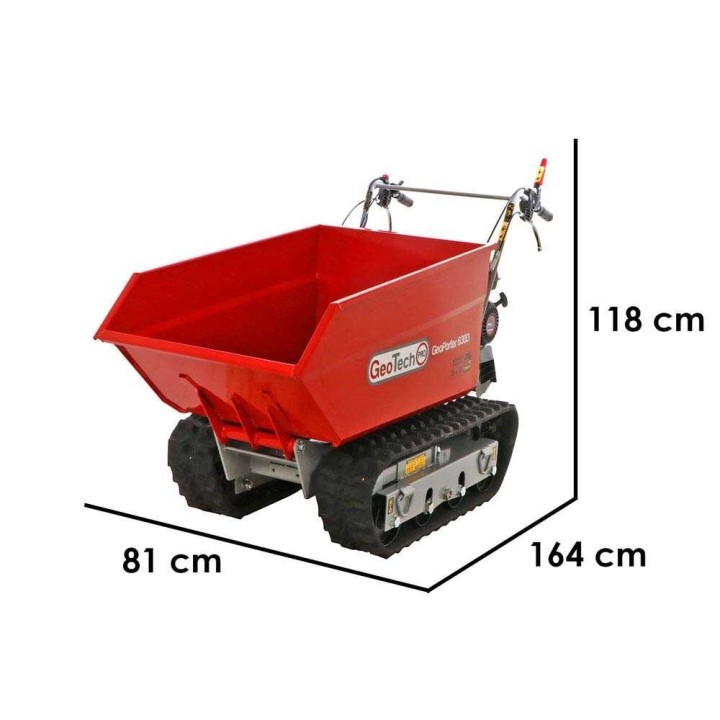 GeoPorter 630D telaketjullinen dumper-moottorikärry, 600 kg, 6,5 HP