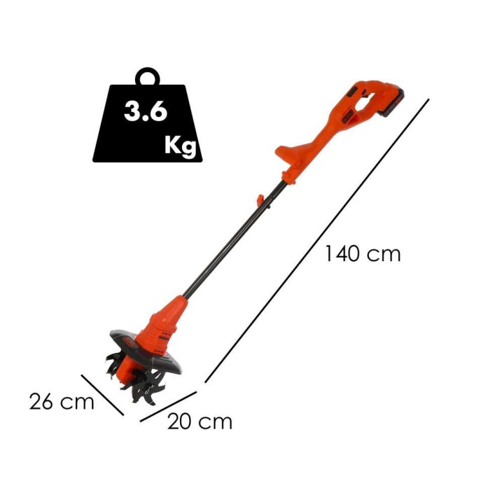Black & Decker BETL1820L-QW akkukäyttöinen puutarhajyrsin, 18 V, 22 cm