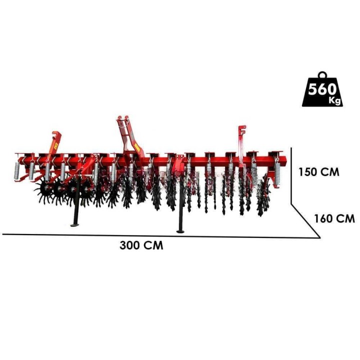 Ceccato Rompicrosta 15E pintakuorettuman rikkoja, 300 cm, 45–50 HP