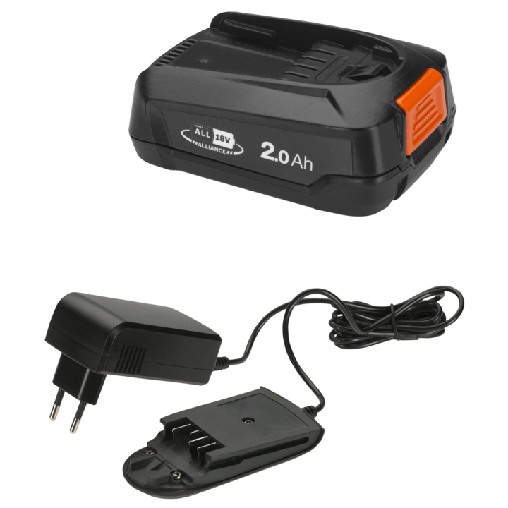 Gardena Start Set 18 V 2 Ah akku ja AL1810 CV laturi