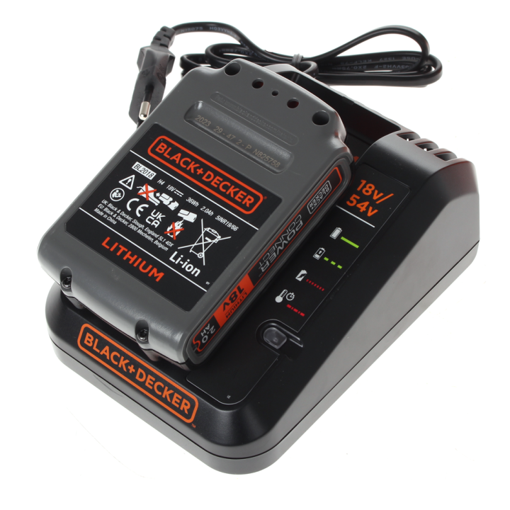 Black Decker BDC2A20 QW aloituspakkaus 2 Ah n pikalaturi ja 18 V n 2 Ah n akku