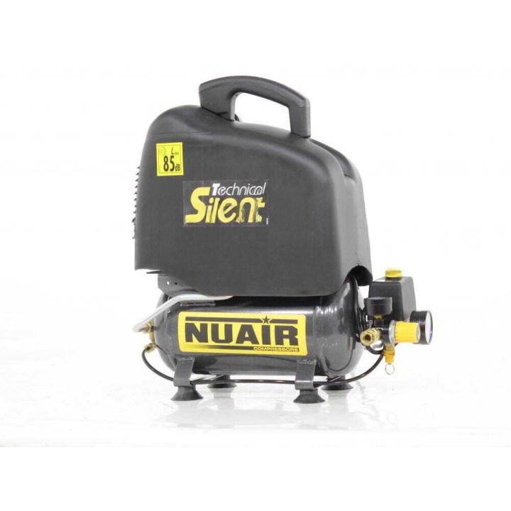 Nuair OM200/6 SIL TECH öljytön kompressori, 1 HP, 6 l, 8 bar, 230 V