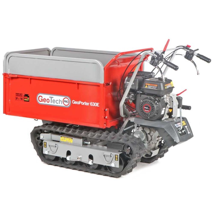 GeoTech Pro GeoPorter 630E telaketjullinen moottorikärry, 600 kg, 6,5 HP
