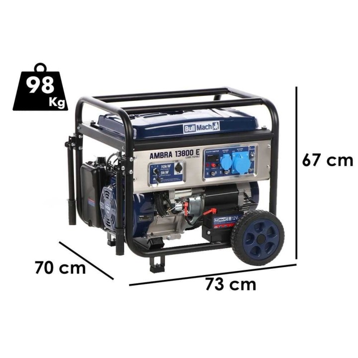BullMach AMBRA 13800 E bensiinikäyttöinen generaattori, 10 kW, 230 V, AVR