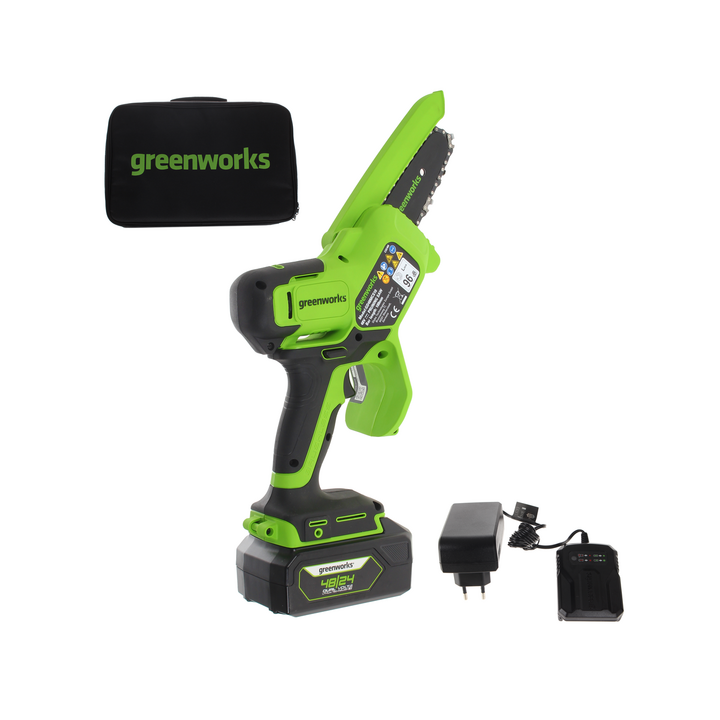 Greenworks GD48MCS10XK2 akkukäyttöinen oksaleikkuri 48 V 2 Ah 400 W