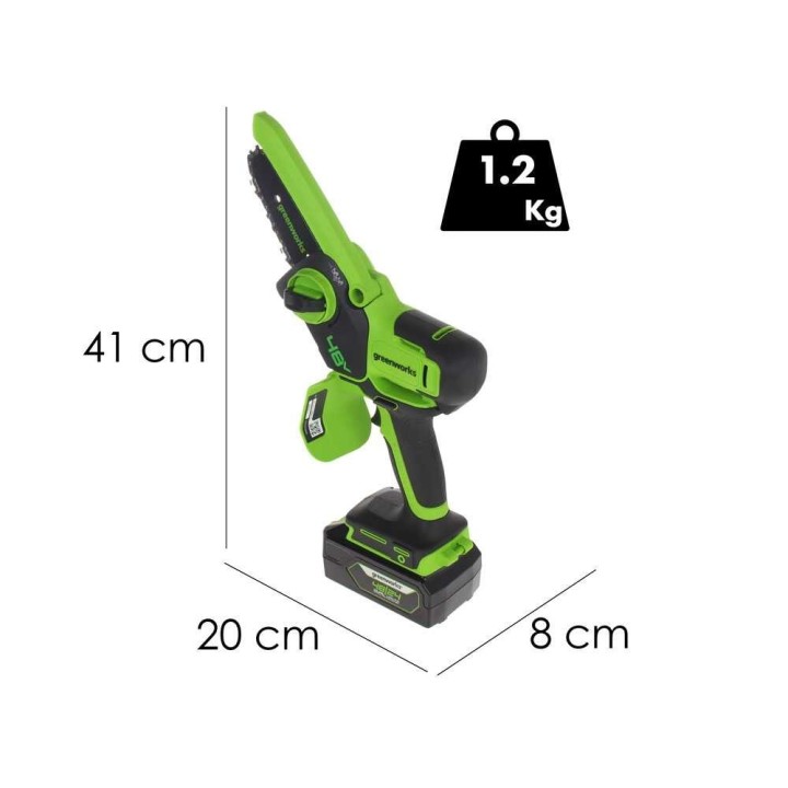 Greenworks GD48MCS10XK2 akkukäyttöinen oksaleikkuri, 48 V, 2 Ah, 400 W