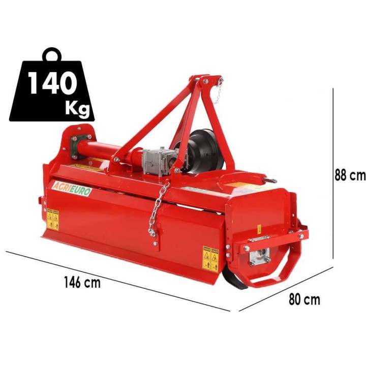 Tango 125 traktorijyrsin, 125 cm, 15 cm, kiinteä kolmipistekiinnitys