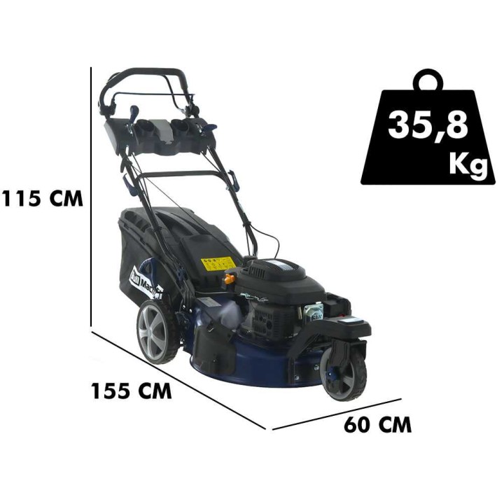BullMach CERBERO 53 vetävä 4-in-1-bensiiniruohonleikkuri, 53 cm, 7,5 HP