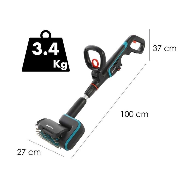 Gardena AquaBrush Patio 03/18V P4A Solo akkulattiapesuri, 18 V, 19 cm