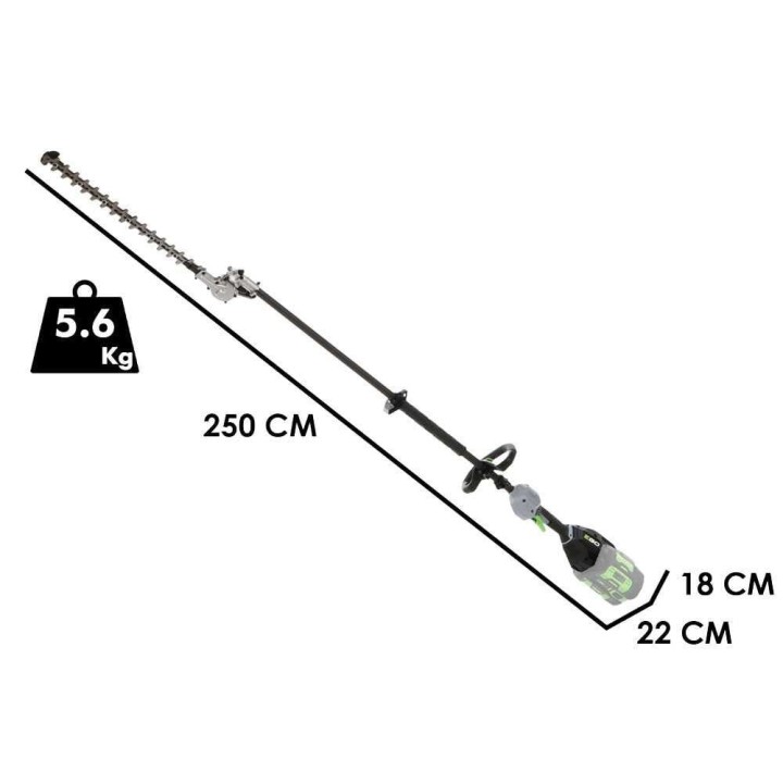 EGO HTX 5300 PA -akkupensasleikkuri, 56 V, 53 cm, 250 cm:n varsi