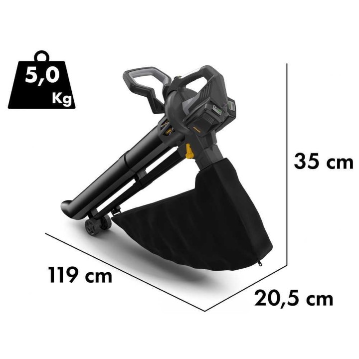 Alpina AV 20 Li Kit akkukäyttöinen puhallin-imuri, 600 W, 2 × 20 V 4 Ah