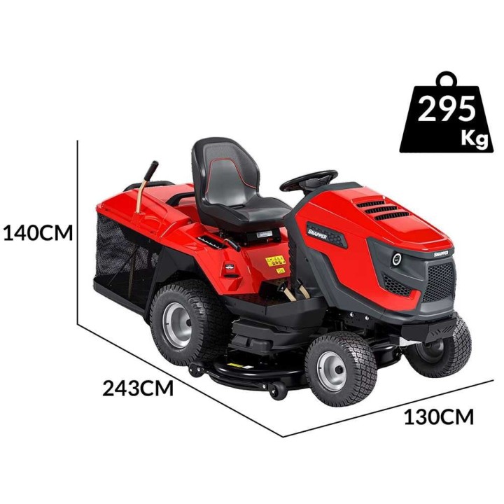 Snapper RTX122 ajoleikkuri, Briggs & Stratton 724 cm³, 122 cm, keruusäiliö ja silppuava leikkuu